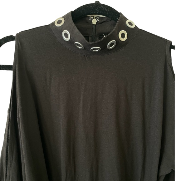 NWT MICHAEL Michael Kors Mock Neck Cold Shoulder Knee Length Dress-Small - Picture 4 of 8